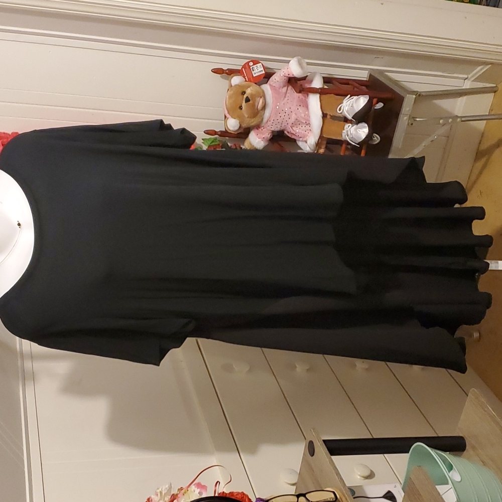 Scoop Neck Jersey/CHIFFON High Low Top L